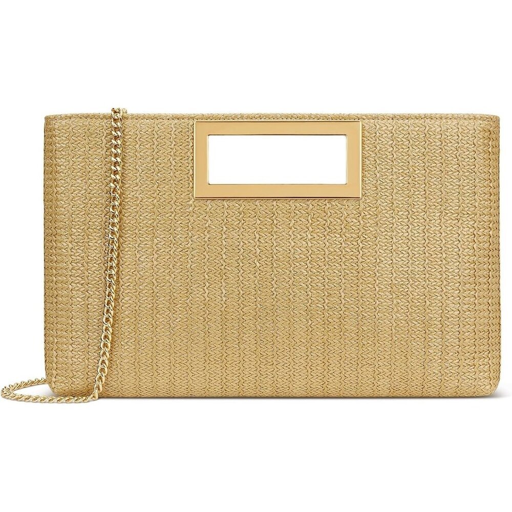 Women’s A-khaki Leather Imported Magnetic Evening Purse Hand Bags